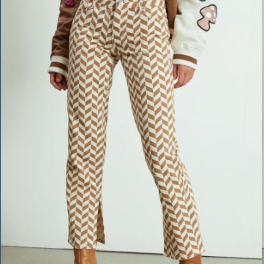 PacSun Brown Chevron Low Rise Straight Leg Jeans